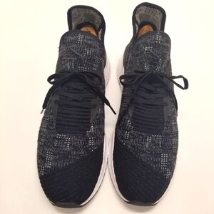 Puma Men Size 9 Evoknit Mosiac Ignite Sneaker Black Gray White High Back Lace Up